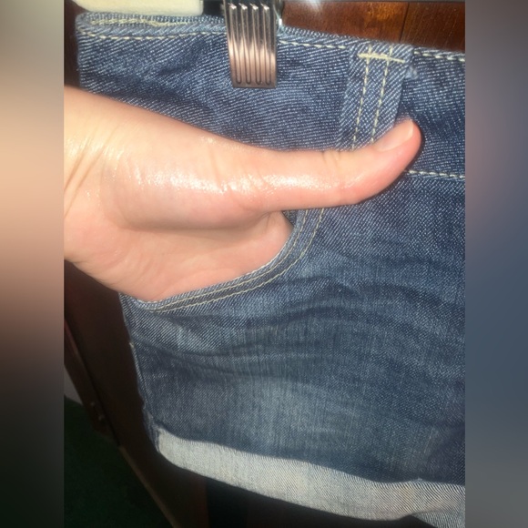 Celebrity Pink Jeans Dark Denim Mini Cuffed Shorts Belt Loops & Real Pockets sz9 - Picture 4 of 12